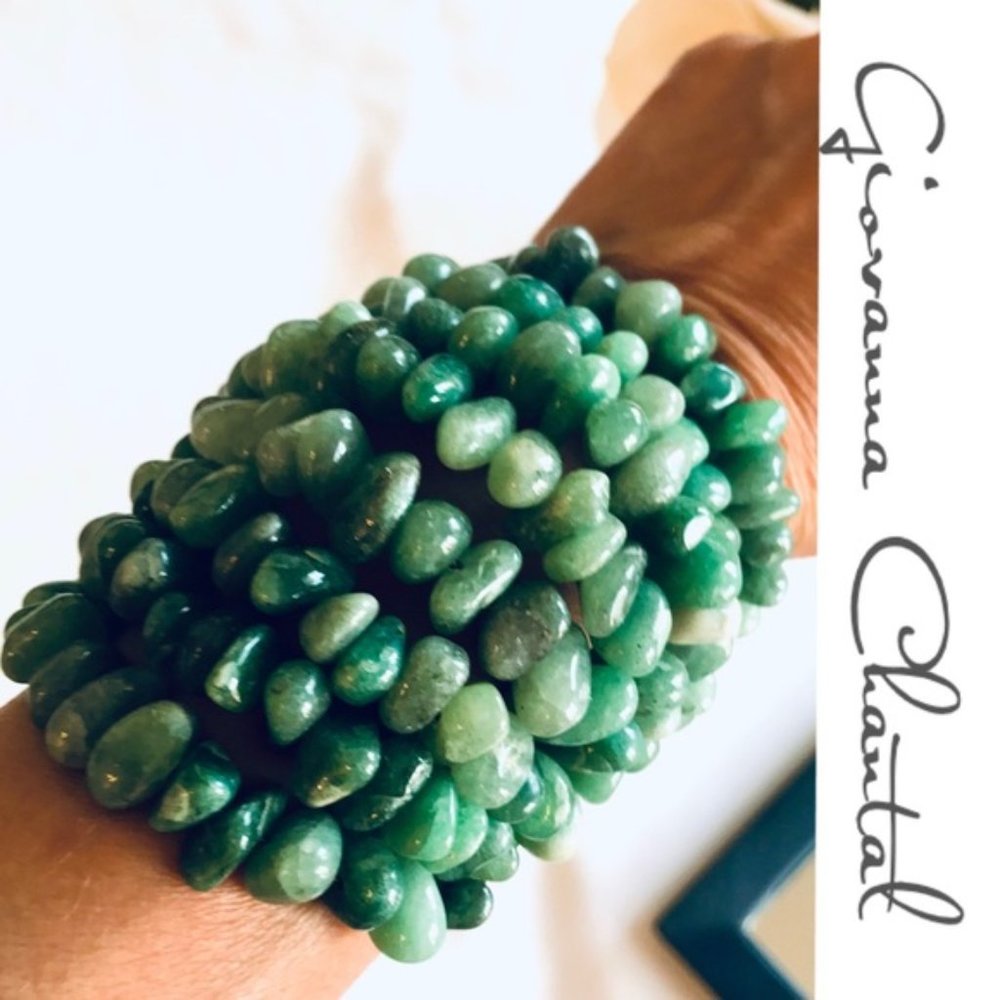 BoHo Handmade Beaded Chunky Bracelet - Green